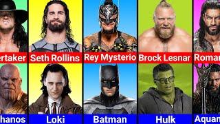 Comparison WWE Superstars Vs Superheroes