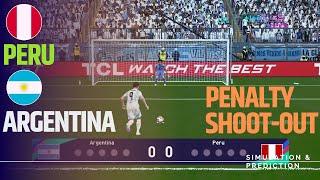 Penalty shootout  Argentina - Peru  AMERICA CUP 2024  Video game simulation