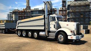 Peterbilt 357 - Quad Axle Dump Truck - American Truck Simulator - ATS 4K - HFG 3XX Pup Trailer