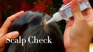 ASMR Scalp Check & Whispering Sound Relaxing  with Raining Frogs Background Sound 