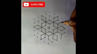 simple & easy tranding 9*5 middle dots 🪔pulli kolam kolangam#muggulu #chukala #chukala