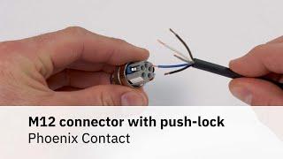 Wire unshielded M12 connectors with Push-Lock connection