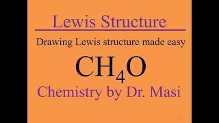 How to Write Lewis Structure for Methanol CH4O