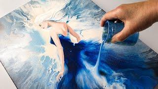  NEXT GENERATION Acrylic Pouring Blue Snow Queen - Simple Pour  Impressive Results  AB Creative