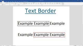 How to Put a Border Around Text in Word