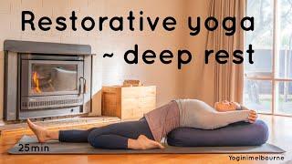 Restorative yoga  deep rest  whole body  25min