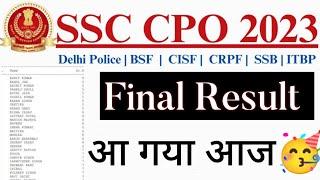 Big Update SSC CPO Final Result 2022 SSC CPO RESULT 2023 kab ayega  ssc cpo result 2023 OUT