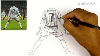 How to Draw Cristiano Ronaldo  Cr7 From Qatar World Cup 2022