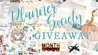 November 2023 Planner Society Giveaway Planner Stickers Washi and More