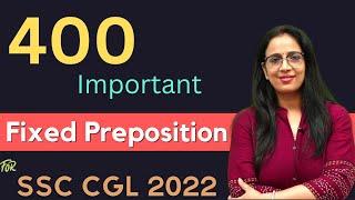 400 Important Fixed Preposition For SSC CGL 2022  Questions  English With Rani Maam