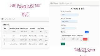 E-Bill Project in ASP.NET MVC With Database  ASP.NET MVC Project