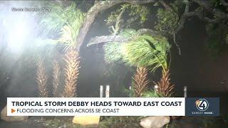 Tropical storm Debby heads toward East Coast