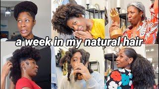 A WEEK IN MY TYPE 4 NATURAL HAIR... sooo many knots new hair steamer protective style & more