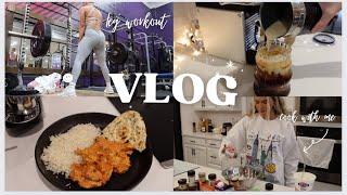 day in my life gym vlog  leg day workout cook with me aesthetic asmr