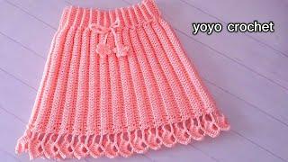 كروشية جيبة  تنورة سهلة للمبتدئين  ولأى مقاس  - How to crochet skirt