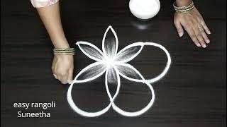 Lotus rangoli  Friday rangoli  Beautiful flower kolam designs  Trendy muggulu