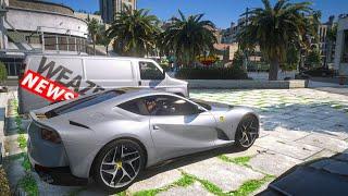 GTA V Ferrari 812 Superfast Add-On Car Showcase + Realistic Engine Sound QuantV 4K Gameplay