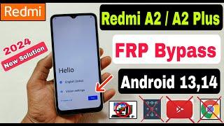 Redmi A2A2 Plus FRP Bypass Android 1314  No Sereen Lock Set  Youtube Update Problem Solve 