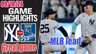 New York Yankees vs Kansas City Royals FULL GAME Highlights Sep 10 2024  MLB Highlights