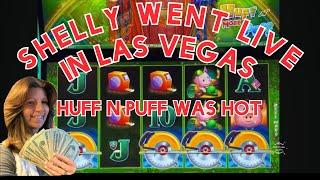 SHELLY WENT LIVEFIRST TIME FROM @ElCortezHotelCasino HUFF N PUFF WAS HOT #liveplayslots