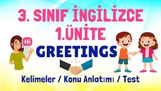 3. Sınıf İngilizce 1. Ünite Konu Anlatımı Kelimeler  Greetings