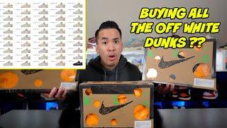 BUYING ALL OF THE OFF WHITE NIKE DUNK LOT ?? SNEAKER UNBOXING 