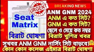 ANM GNM Seat Matrix 2024ANM GNM Seat Matrix 2024ANM GNM Cut off marks 2024ANM GNM Result Date2024