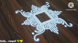 simple rangoli design square shape  easy and small rangoli design 