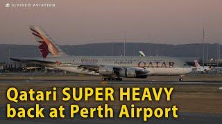 Qatar Airways A7-APG arriving back at Perth Airport for the first time since March 31 2020.