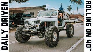 THIS JEEP YJ ON 4Os IS AWESOME WALK-AROUND AND TEST DRIVE