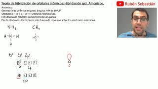 Hibridación sp3. Amoniaco. Hibridación de orbitales atómicos.