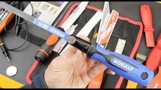 You have one job...The Kobalt 3-in-1 Multi Use Saw Handle just cannot hang on to blades. Going back