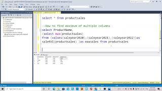 1.SQL QUERY - HOW TO FIND MAXIMUM OF MULTIPLE COLUMNS - TELUGU