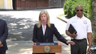Mayor Eric Adams Makes Sanitation-Related Announcement With DSNY Commissioner Tisch