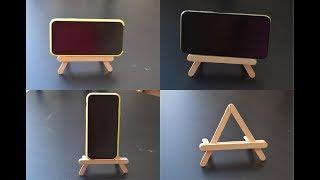 DIY POPSICLE STICK MOBILE HOLDER  Popsicle stick crafts  phone stand