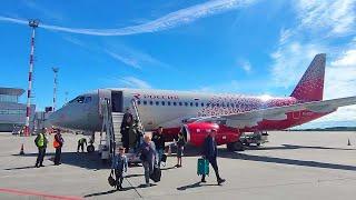 Superjet 100 ак Россия. Перелёт Владивосток - Хабаровск. Посадка над городом.