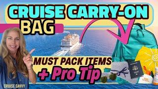 Cruise Carry On Bag- MUST PACK items.  ProTips PLUS FREE packing list