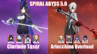 C0 Clorinde Taser & C0 Arlecchino Overload  Spiral Abyss 5.0  Genshin Impact