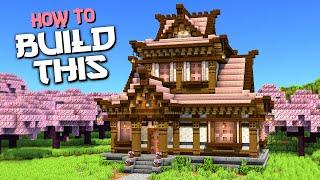 How to Build Cherry Japanese House  Minecraft Tutorial