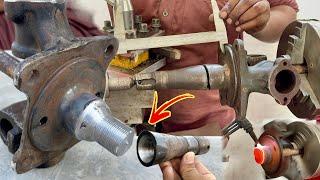 A Solid Learn Process  How Smart Mechanic Repaired Broken Truck wheel Spindle Most Quickly….