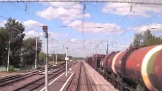 Мичуринск-В - Рыбное  Вид из кабины ЭП10-009  Russia cab ride locomotive EP10 2007 year.