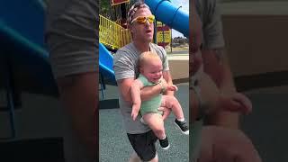 Why are slides so hot #baby #summerfun #dad #shortvideo #slide