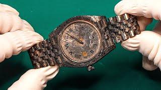 Burned Rolex Restoration  Unbelievable Before and After