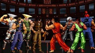 KOF Mugen Memorial  Guile & Ralf Team vs Dan & Ken Team  4vs4 