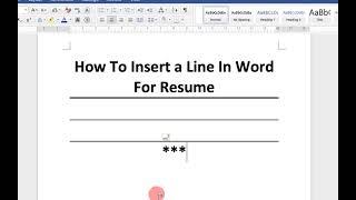 Cara Menyisipkan Baris Di Word Untuk Resume