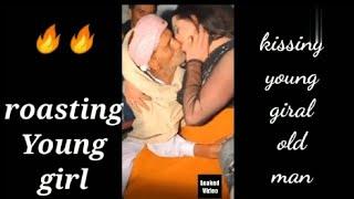 young giral kissing old man #youtuve #young giral#old man