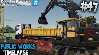  Transport and Foundation Excavation with Volvo ECR 145  Public Works in FS22