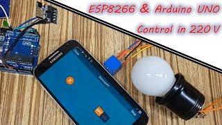 Arduino UNO & ESP8266-01 and control light 220V via internet using RemoteXY