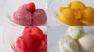 시원한 여름 디저트 생과일 아이스크림 만들기  홈메이드 샤베트 4종  클베리