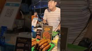 Grilled sausage in Nan #streetfood #thaifood #thailand